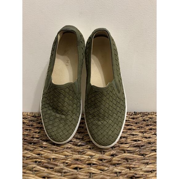 M Gemi Cerchio Woven Leather Womens Flats Size US 9Green Slip On Shoes Italy - Picture 1 of 9